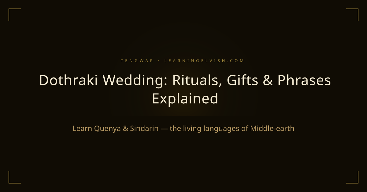 Dothraki Wedding Ceremony Explained | Tengwar